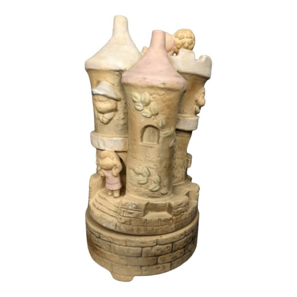 Vintage Sankyo Ceramic Castle Music Box Plays I Want to Teach the World to Sing